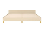 Bed frame with headboard, cream, 160x200 cm, fabric