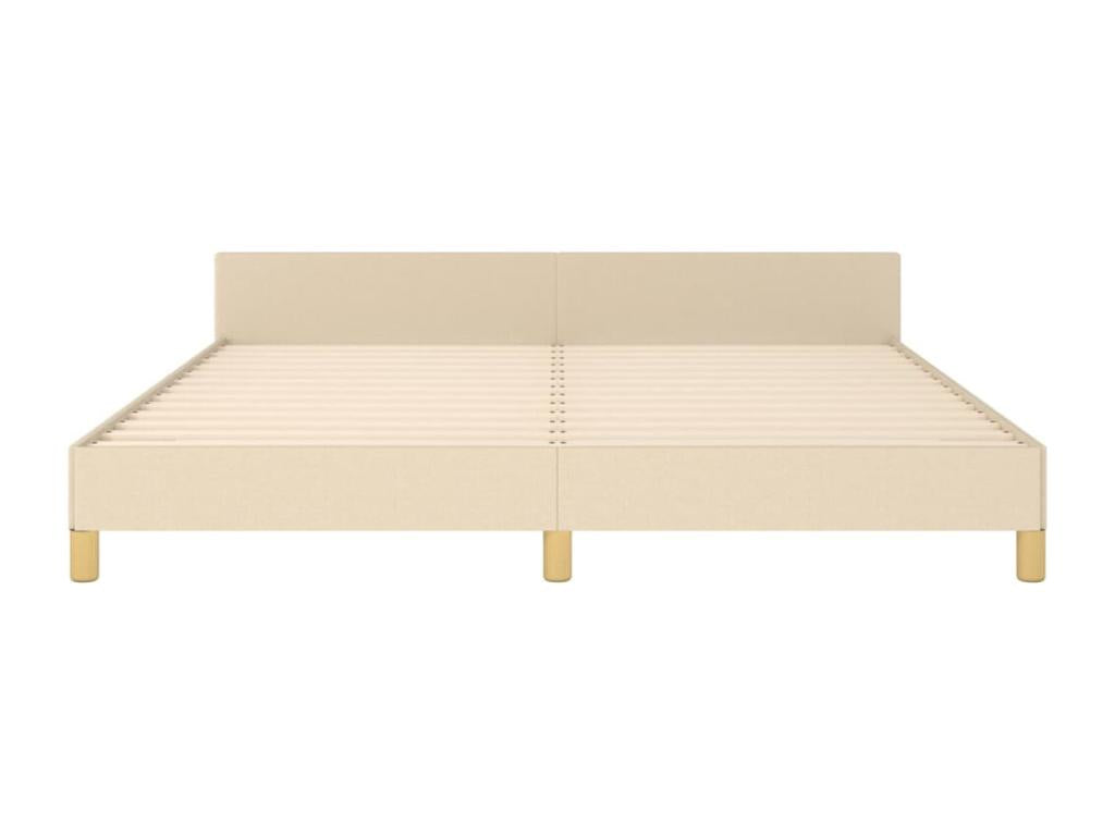 Bed frame with headboard, cream, 160x200 cm, fabric