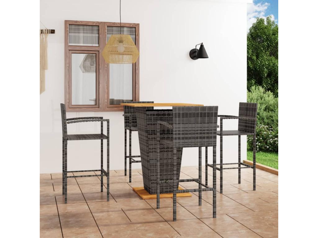 5-Piece Garden Bar Set, Grey GFJJ77127