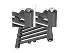 Curved anthracite steel towel radiator with central connection, 50x180cm