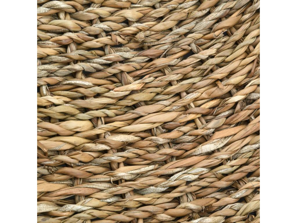 Square pouf in natural seagrass FGGE37294