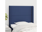 Headboard with wings, Blue, 83x16x118/128 cm, Fabric REUE03918