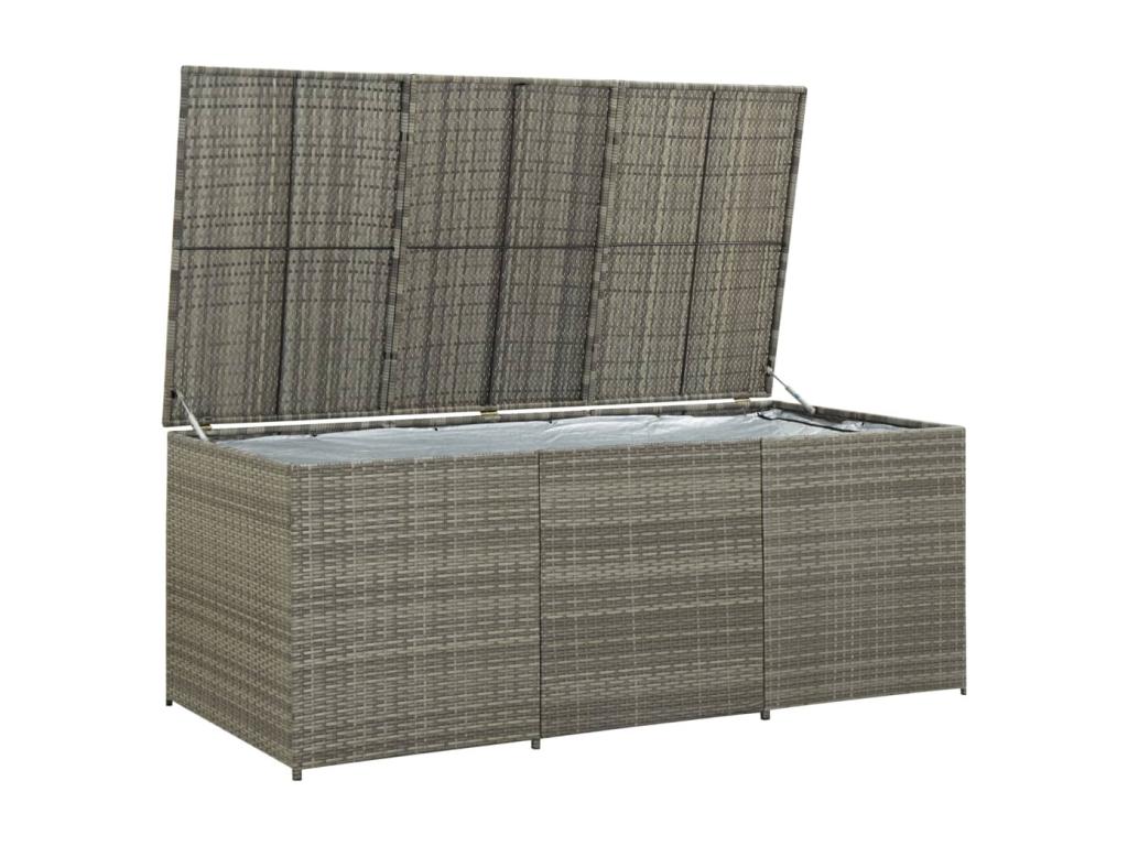 Wicker resin garden storage box 180x90x70 cm grey CZII95300