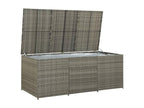 Wicker resin garden storage box 180x90x70 cm grey CZII95300
