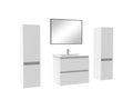 Bathroom furniture set with 60cm wall-mounted mirror column, white cabinet JIBZ41197