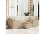 7-piece beige resin wicker garden furniture set with cushions RAPT19531