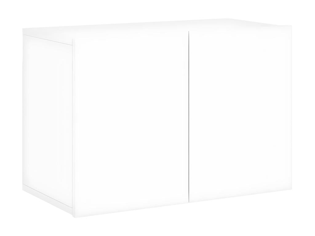 White wall-mounted TV unit, 60x30x41 cm