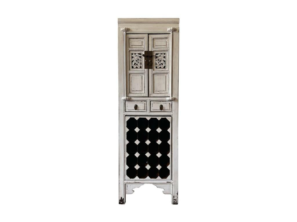 White wooden bottle cabinet 55x45x170h