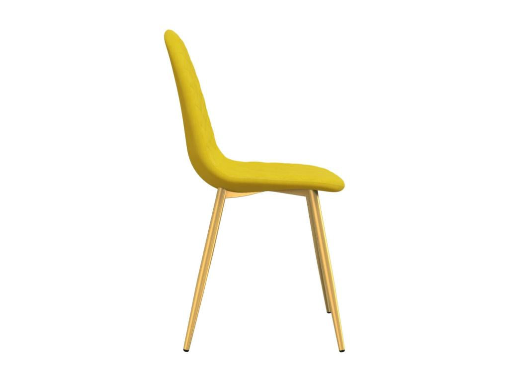 Dining chairs, set of 6, mustard yellow velvet, KMLM64751