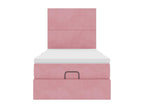 Ottoman bed frame with pink velvet mattress 100x200 cm