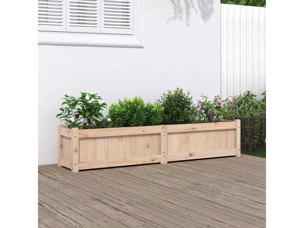 Planter 150x31x31 cm solid pine wood