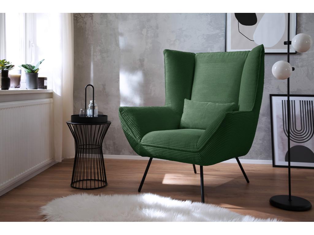 Armchair - emerald green corduroy - IVA JRCF96925