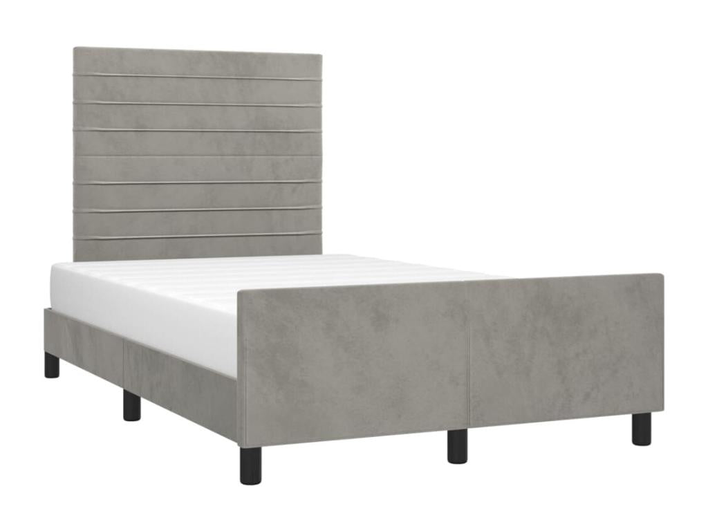 Bed frame with headboard, light grey, 120x200 cm, OCJM04352