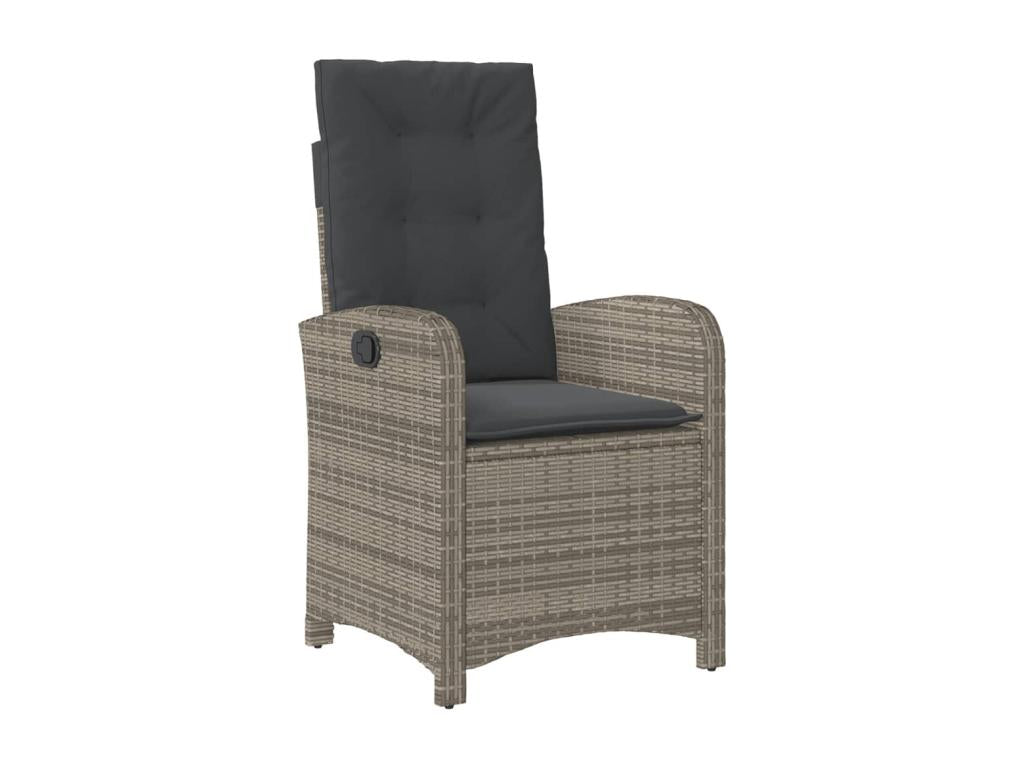 9-piece garden dining set with grey resin wicker cushions