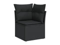 10-piece garden furniture set with cushions, black woven resin KRTP06704