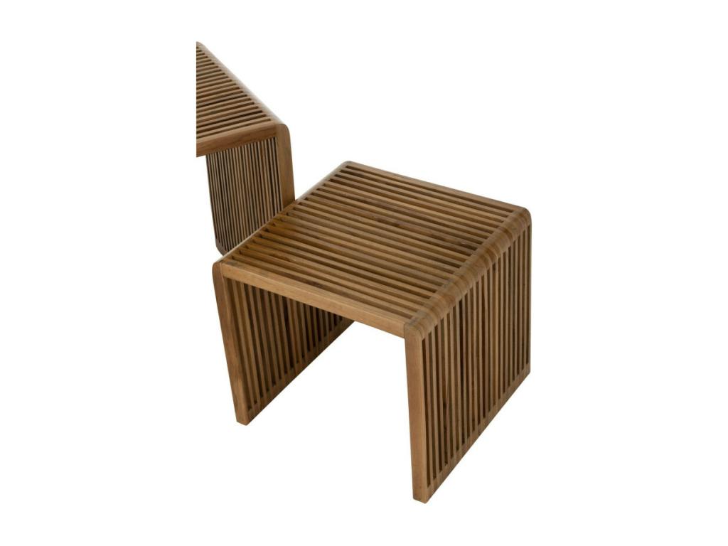 Set of 2 square nesting coffee tables in recycled teak, L50 - Laviecasa FKFB04260