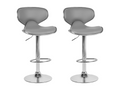 Set of 2 CONWAY bar stools, Grey PU Leather GSOQ17341