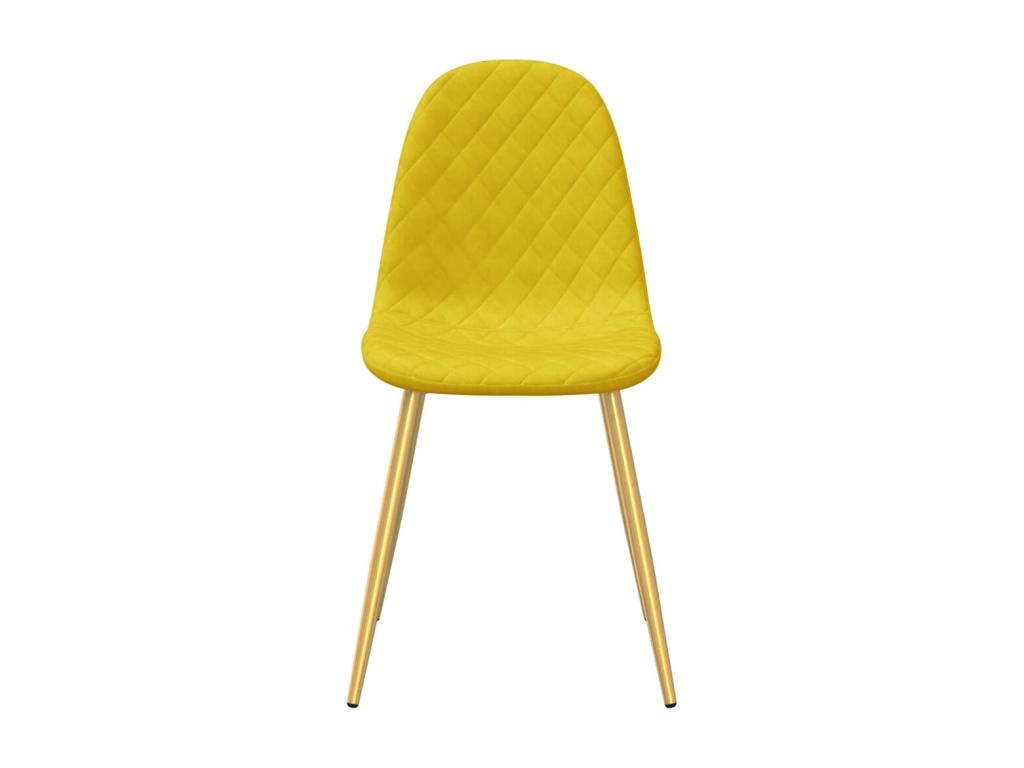 Dining chairs, set of 6, mustard yellow velvet, KMLM64751