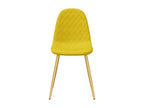Dining chairs, set of 6, mustard yellow velvet, KMLM64751