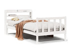 Bed frame without mattress, white, 100x200 cm, solid pine wood, PVYC75235