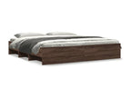 Bed frame without mattress, brown oak, 200x200 cm, CEXI40900