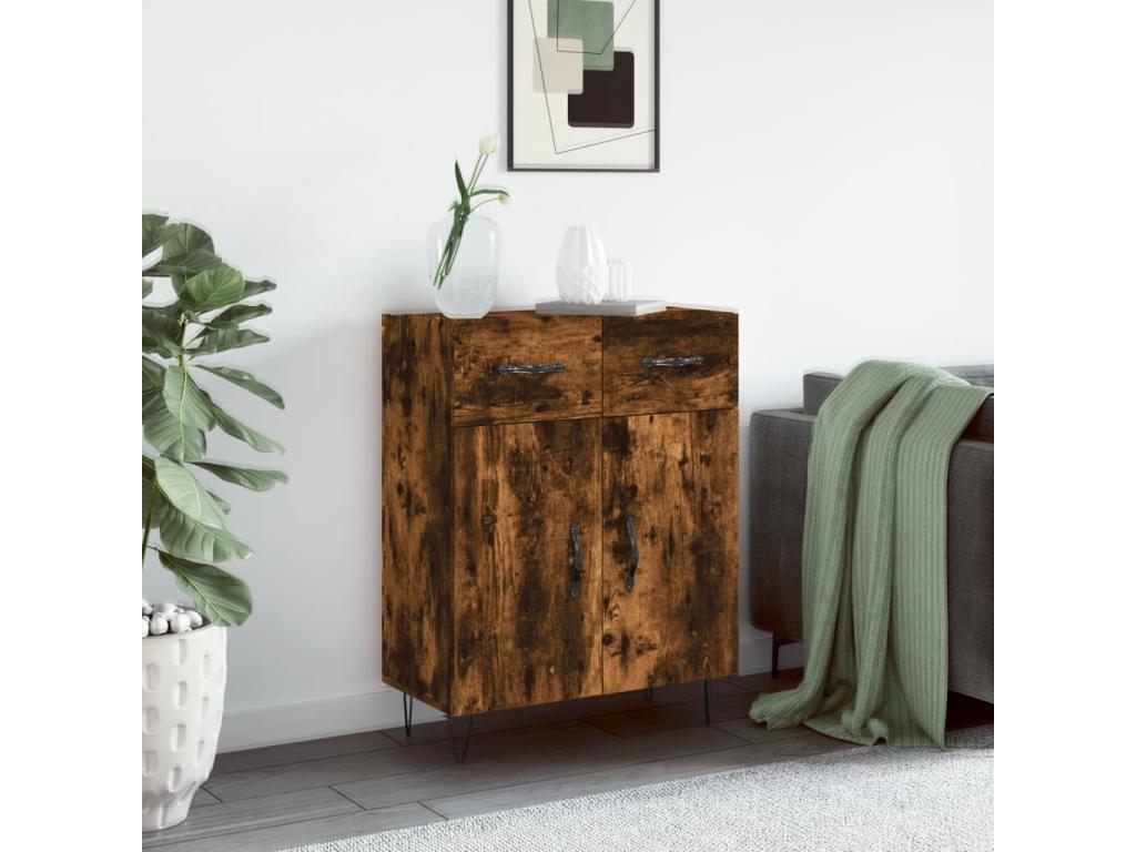 Smoked oak sideboard 69.5x34x90 cm engineered wood