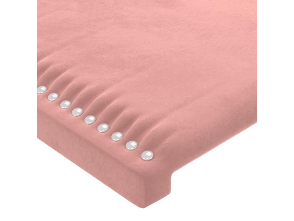 Headboard with wings, Pink, 163x16x118/128 cm, Velvet