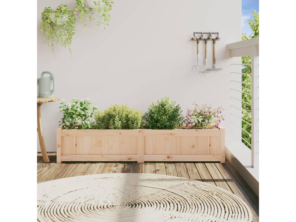 Planter 150x31x31 cm solid pine wood