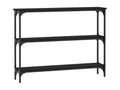 Black console table 100x22.5x75 engineered wood ROSZ41566