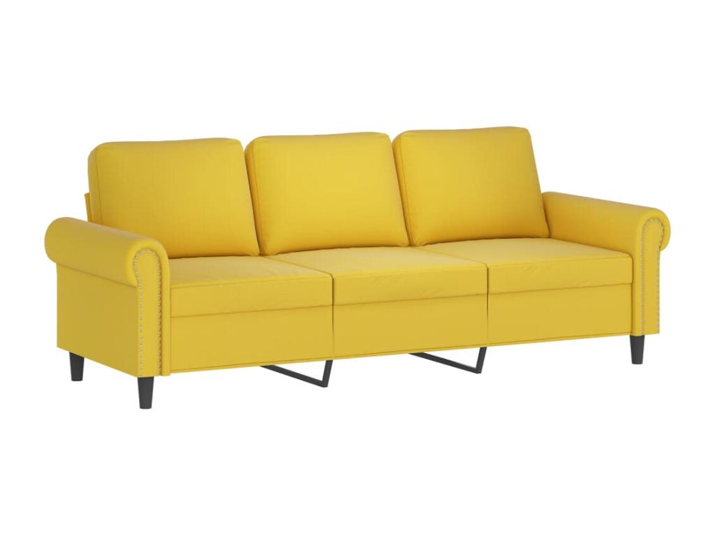 3-piece sofa set with yellow velvet cushions HQIE63644
