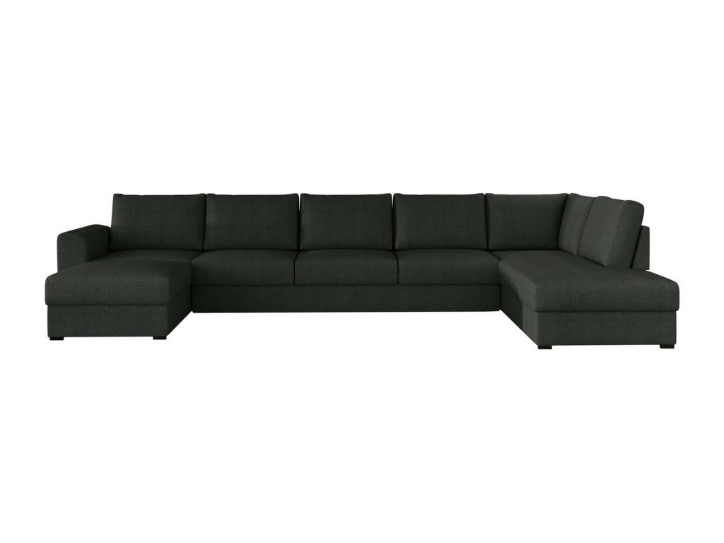 Laviecasa 191 Corner Sofa, Black, with Sleeping Function and Bedding Box, 370x186x85cm, JWTU81280