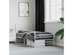 Metal bed frame with headboard and footboard, white, 90x190 cm, RNRT45999