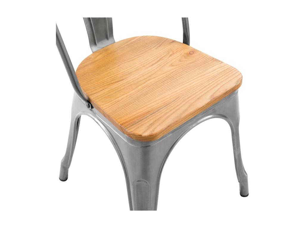 Set of 2 Meubiana metal and elm wood chairs - Meubiana