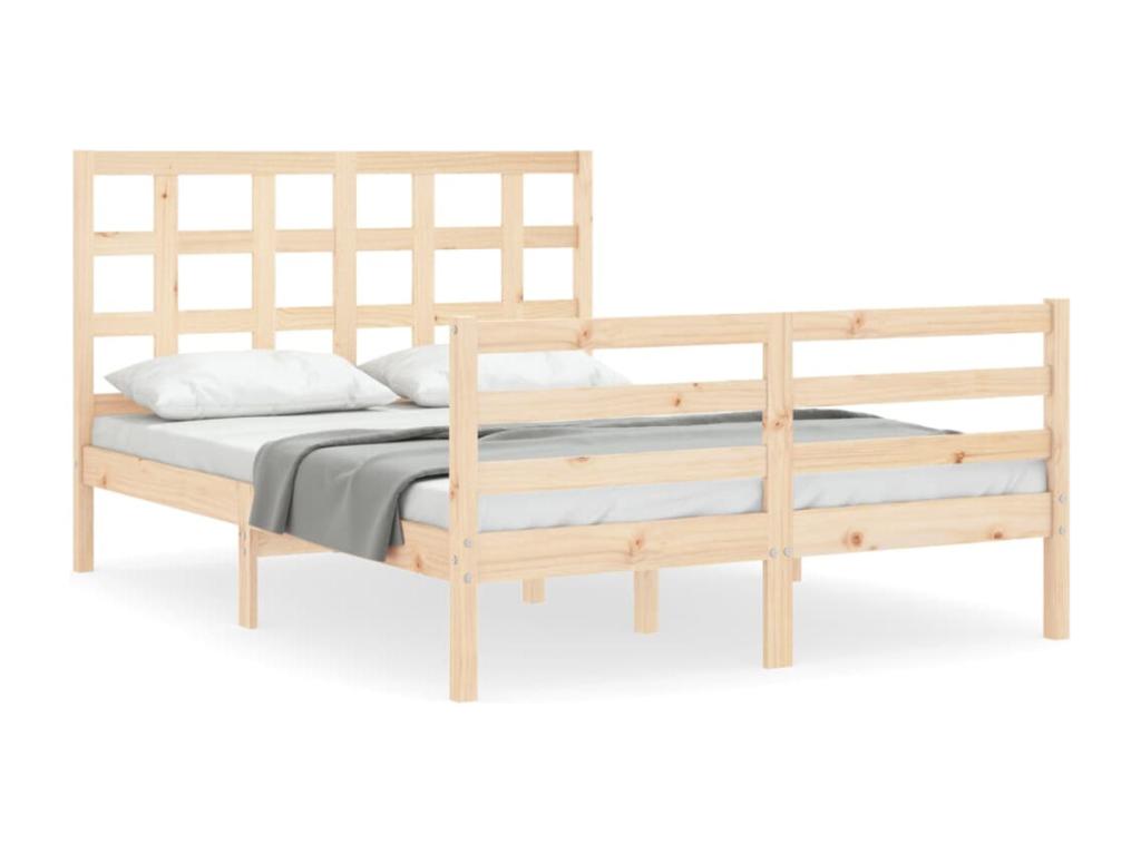 Bed frame without mattress 140x190 cm solid wood