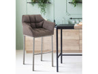 Set of 2 Bar Stools - Fabric / Metal - Grey - Laviecasa NDLX05426