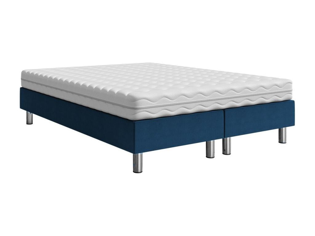 Meubiana 101 Continental Double Bed, Blue, 160x200cm, Upholstery 160x200x47cm