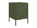 Olive green bedside table, 36x39x50.5 cm, steel