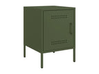 Olive green bedside table, 36x39x50.5 cm, steel