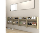 Laviecasa 4-piece wall-mounted shoe cabinets in oak, 60x18x60 cm, CEYZ16947