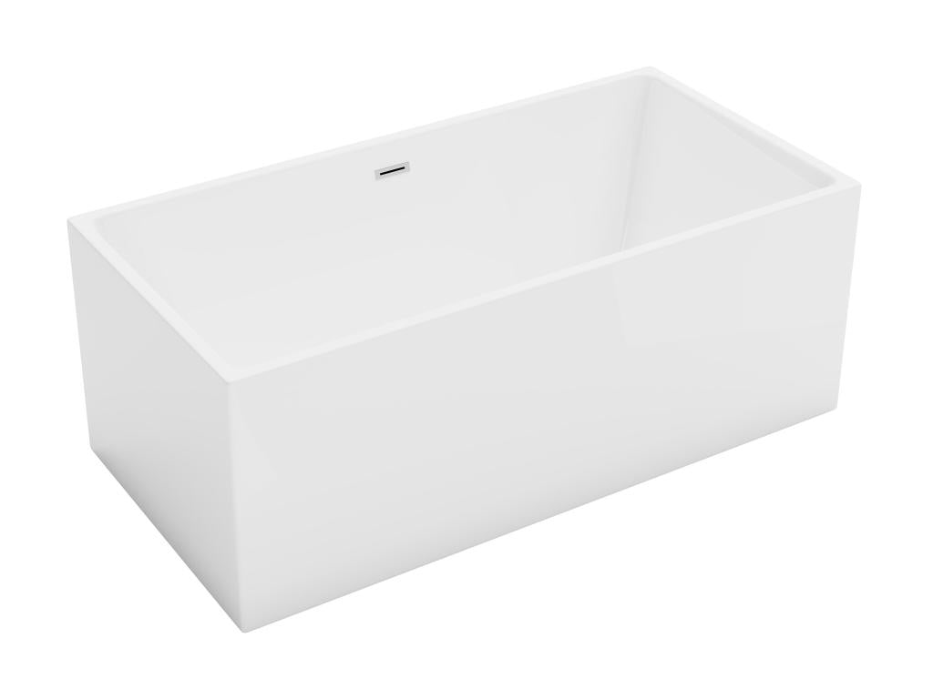 Rectangular semi-freestanding bathtub - 250 L - 150x75x58 cm - White - Acrylic - Laviecasa HKYY24760