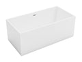 Rectangular semi-freestanding bathtub - 250 L - 150x75x58 cm - White - Acrylic - Laviecasa HKYY24760