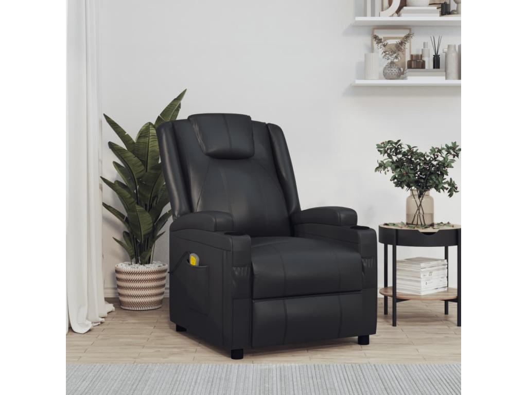 Black Faux Leather Massage Chair