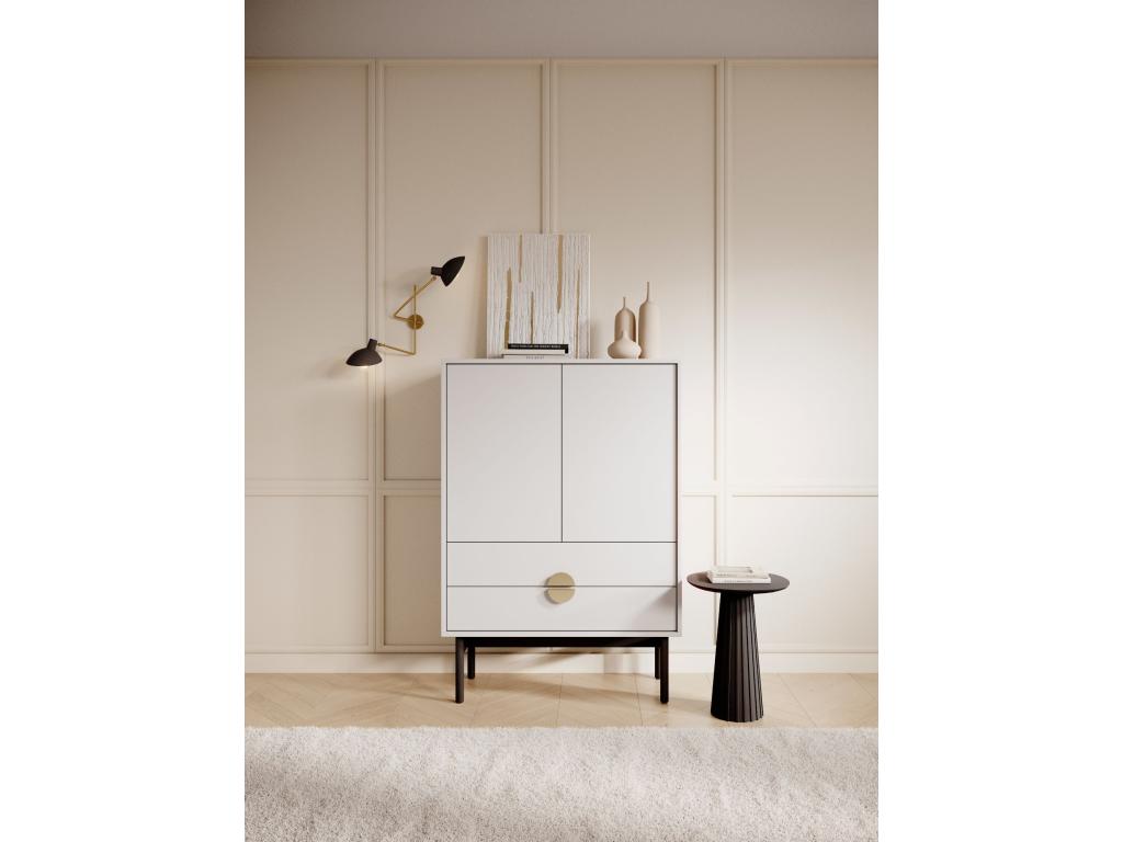 High sideboard - 85 cm - with two drawers - white - Meubiana
