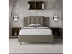 Single bed without slatted base, upholstered, 120x200 cm, cappuccino faux leather, Laviecasa JFWW68872