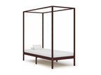 Dark Brown Canopy Bed Frame Solid Pine 90x200 cm MCZV15258