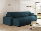 Meubiana 108 Corner Sofa, Blue, Sleeping Function, Bed Box, 274x145x82cm