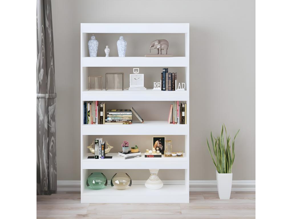 White bookcase/room divider, 100x30x166 cm