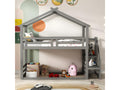 Solid pine bunk bed with stairs and slatted base by Laviecasa - 90x200cm - Grey OQNJ33583