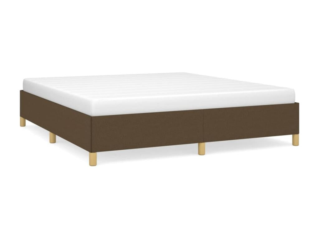 Dark brown bed frame without mattress, 160x200 cm, fabric