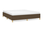 Dark brown bed frame without mattress, 160x200 cm, fabric